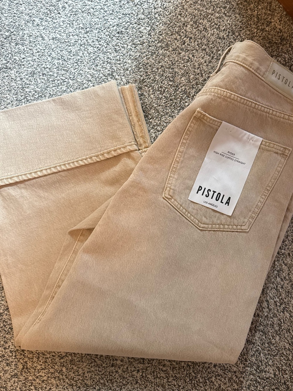 PISTOLA Ryder High Rise Cuffed Straight Jeans Oat NWT Size 30